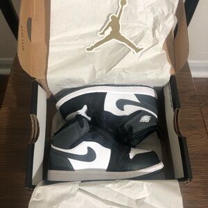 Nike Air Jordan 1 Mid TD Shoes Toddler Size 8C Black White Panda DQ8425-001